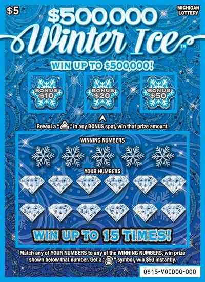 $500,000 Winter Ice scratchcard - game number #615 - front