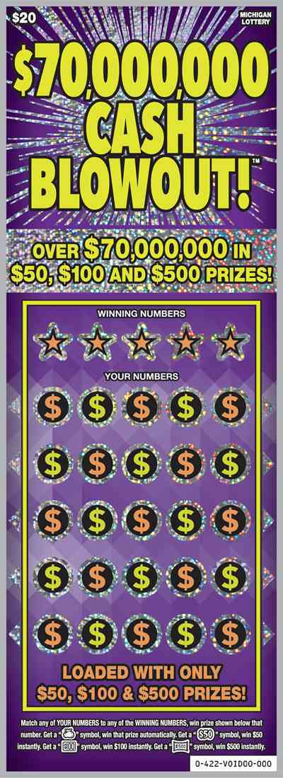 $70,000,000 Cash Blowout! scratchcard - game number #422 - front