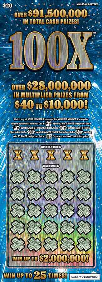 100X scratchcard - game number #683 - front