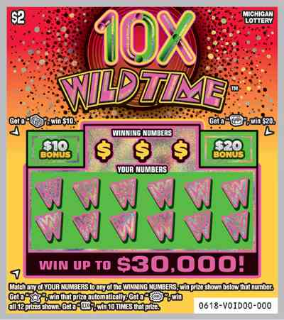 10X Wild Time scratchcard - game number #618 - front