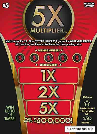 5X Multiplier scratchcard - game number #432 - front