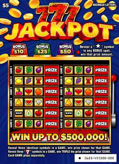 777 Jackpot scratchcard - game number #625 - front