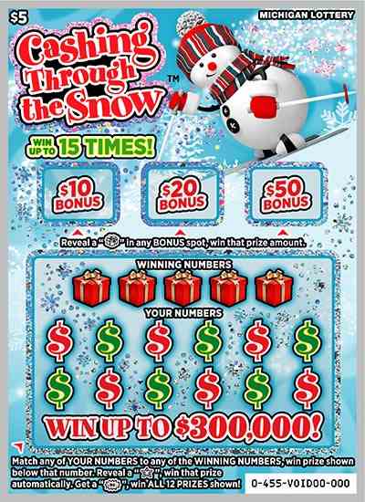 Cashing Through the Snow scratchcard - game number #455 - front