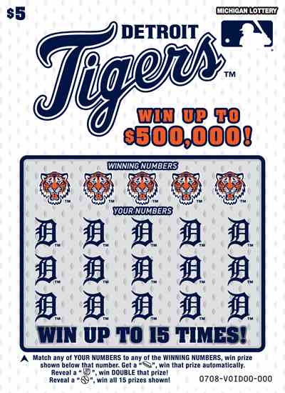 Detroit Tigers scratchcard - game number #708 - front