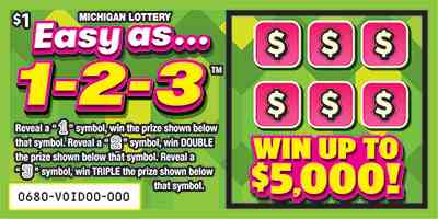 Easy as...1-2-3 scratchcard - game number #680 - front