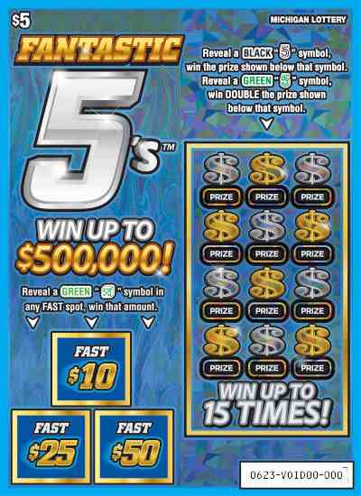 Fantastic 5's scratchcard - game number #623 - front