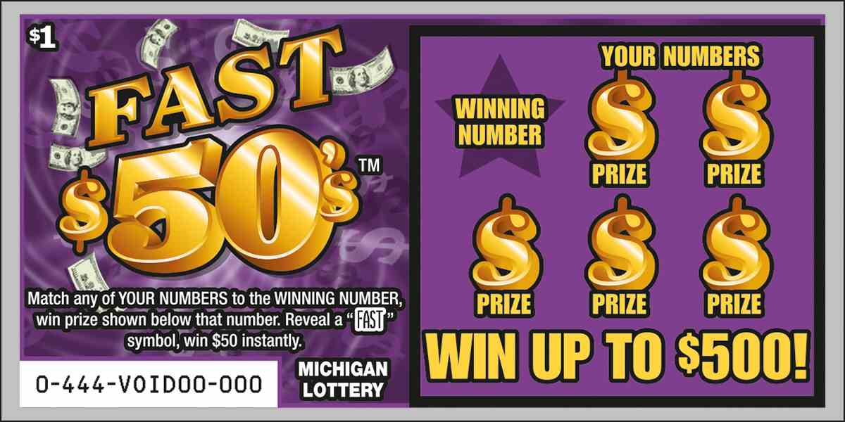 Fast $50’s scratchcard - game number #444 - front