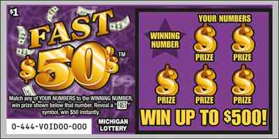 Fast $50’s scratchcard - game number #444 - front