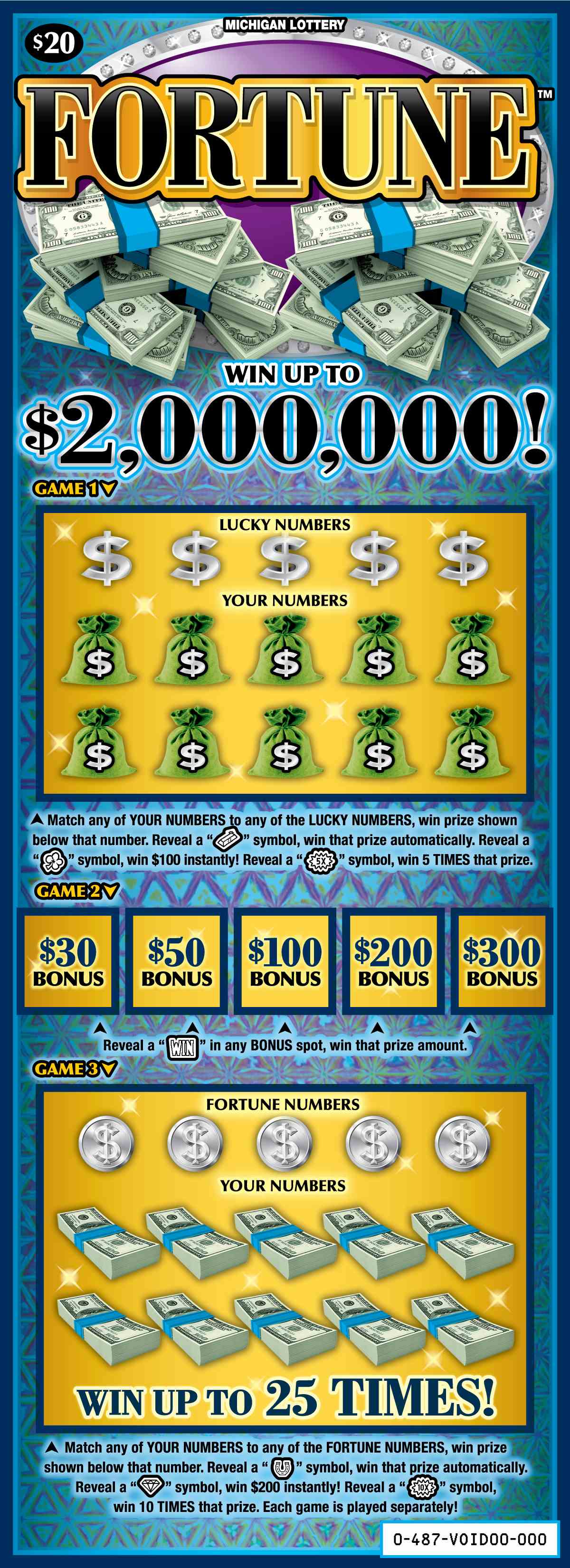 Fortune scratchcard - game number #487 - front