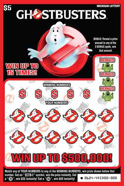 Ghostbusters scratchcard - game number #624 - front