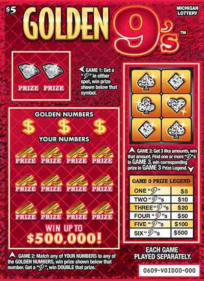 Golden 9's scratchcard - game number #609 - front