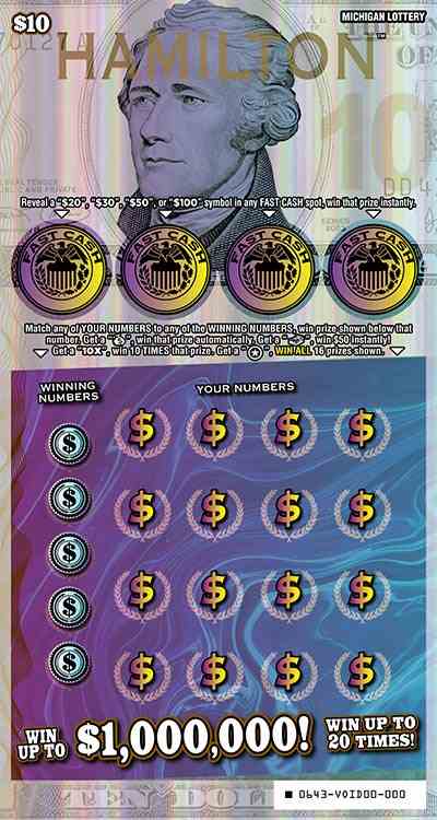 Hamilton scratchcard - game number #643 - front