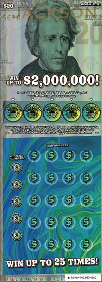 Jackson scratchcard - game number #648 - front