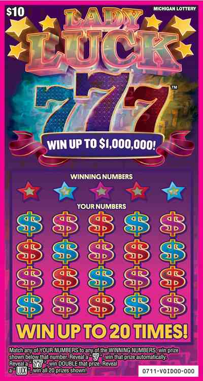 Lady Luck 777 scratchcard - game number #711 - front