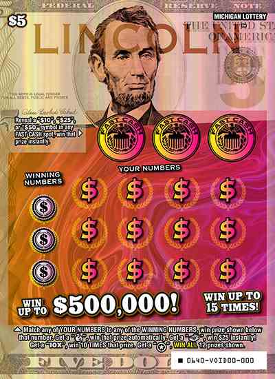 Lincoln scratchcard - game number #640 - front