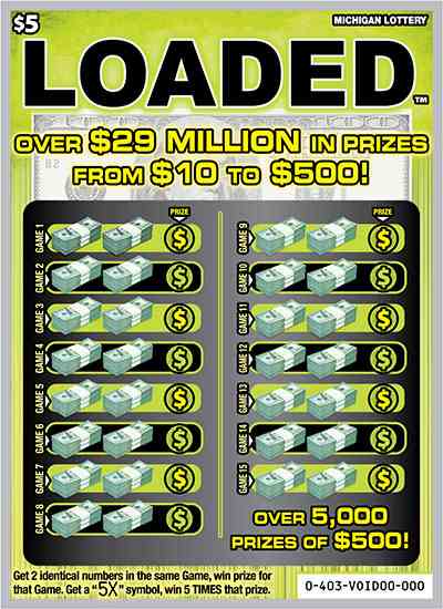 Loaded scratchcard - game number #403 - front