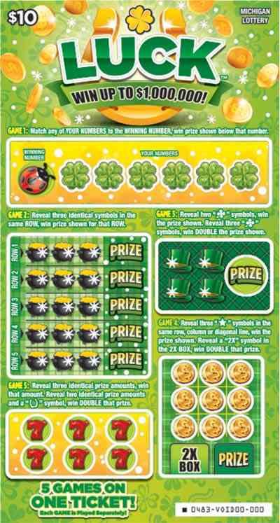 Luck scratchcard - game number #483 - front