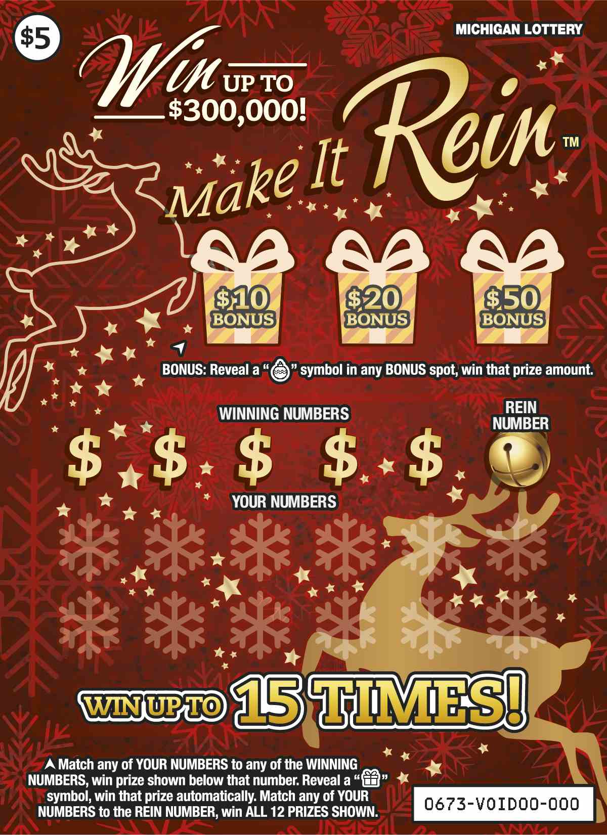 Make It Rein scratchcard - game number #673 - front