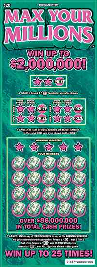 Max Your Millions scratchcard - game number #397 - front