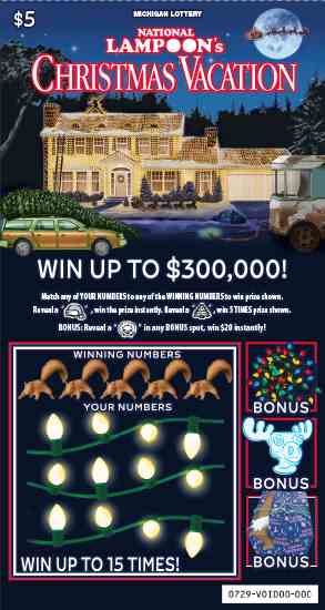 NATIONAL LAMPOON'S CHRISTMAS VACATION scratchcard - game number #729 - front