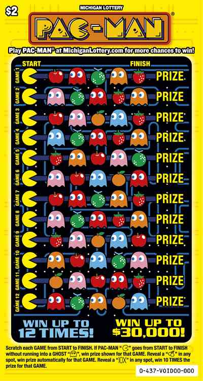 PAC-MAN scratchcard - game number #437 - front