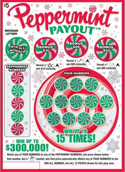 Peppermint Payout scratchcard - game number #612 - front