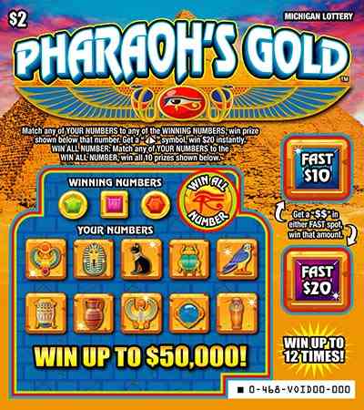 Pharaoh's Gold scratchcard - game number #468 - front