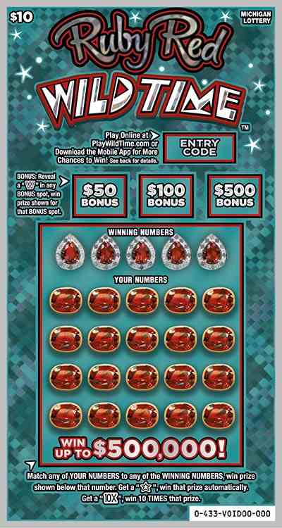 Ruby Red Wild Time scratchcard - game number #433 - front