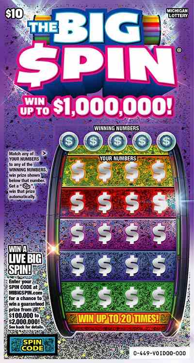 The Big Spin scratchcard - game number #449 - front