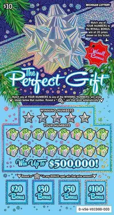 The Perfect Gift scratchcard - game number #456 - front