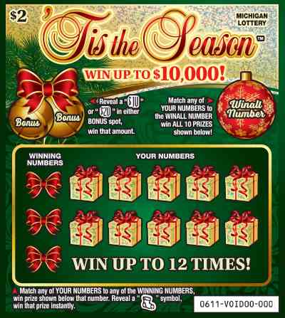 'Tis the Season scratchcard - game number #611 - front