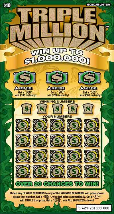 Triple Million scratchcard - game number #421 - front