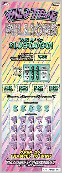 Wild Time Millions  scratchcard - game number #394 - front