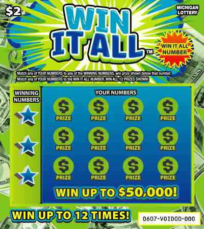 Win It All scratchcard - game number #607 - front