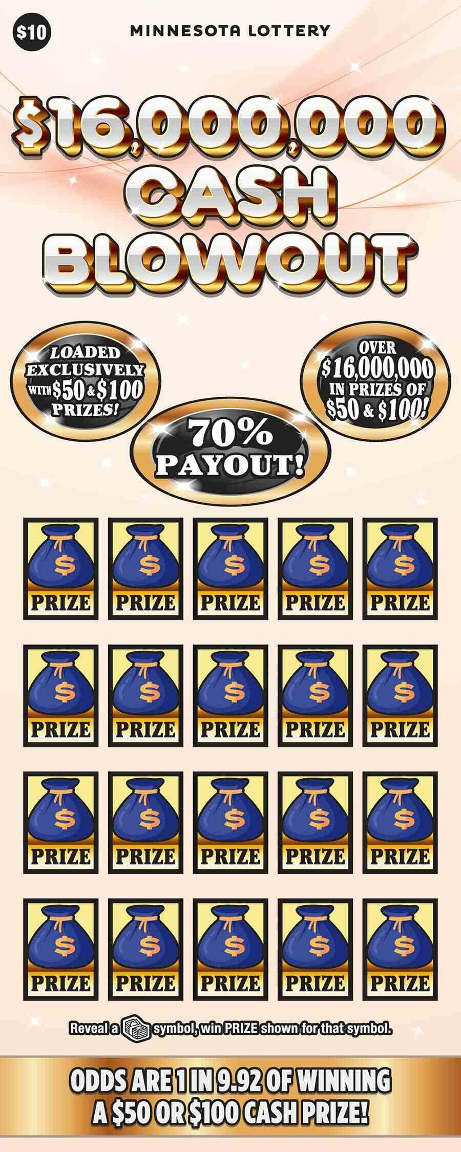 $16,000,000 Cash Blowout scratchcard - game number #2029 - front