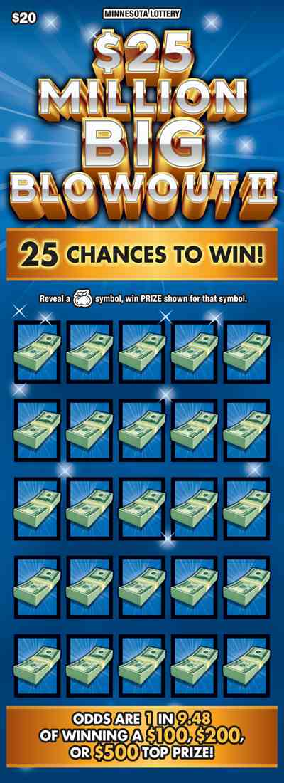 $25 Million Big Blowout II scratchcard - game number #1969 - front