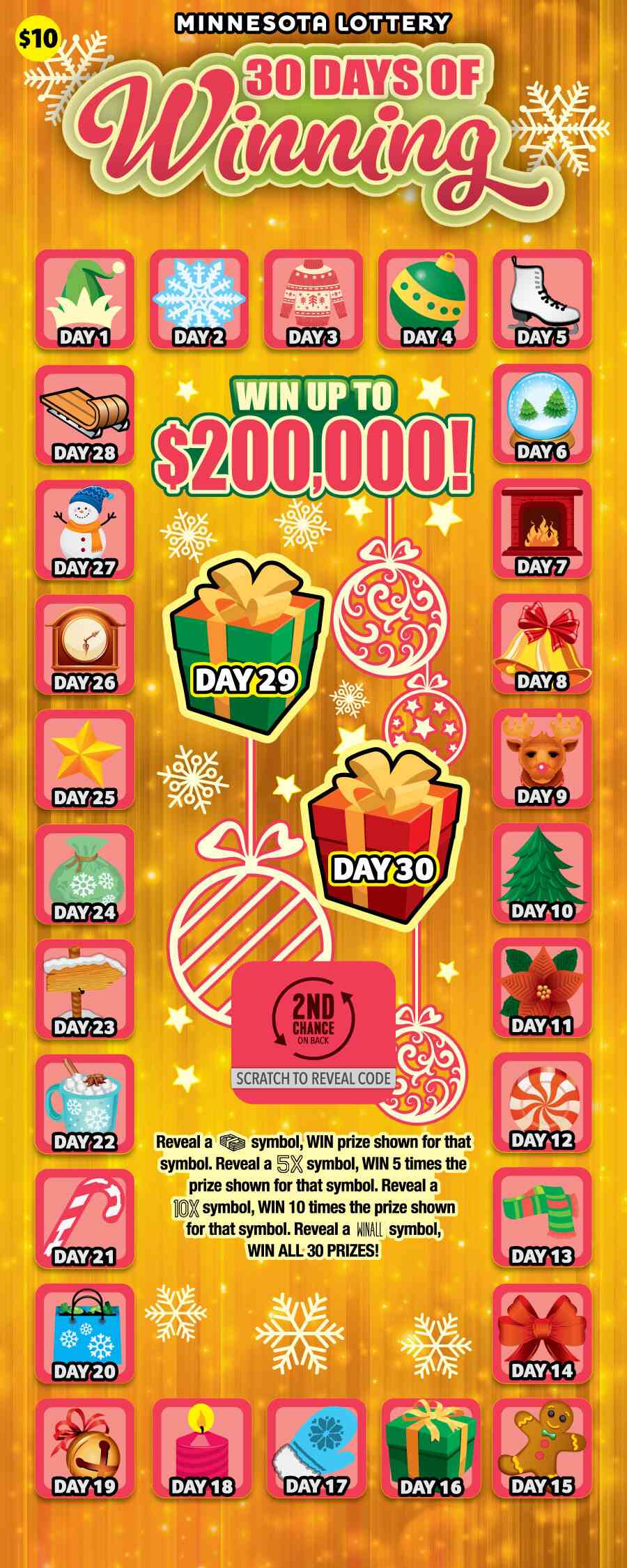 30 Days Of Winning scratchcard - game number #2066 - front