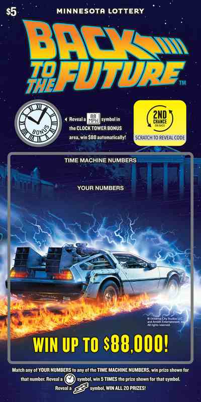 Back To The Future scratchcard - game number #2049 - front