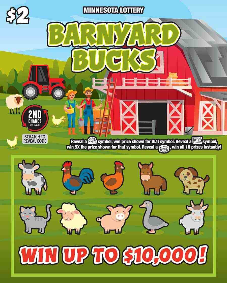 Barnyard Bucks scratchcard - game number #1958 - front