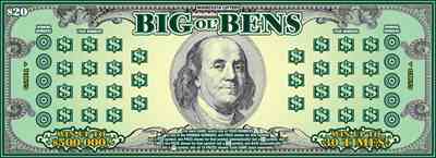 Big Ol' Bens scratchcard - game number #1943 - front