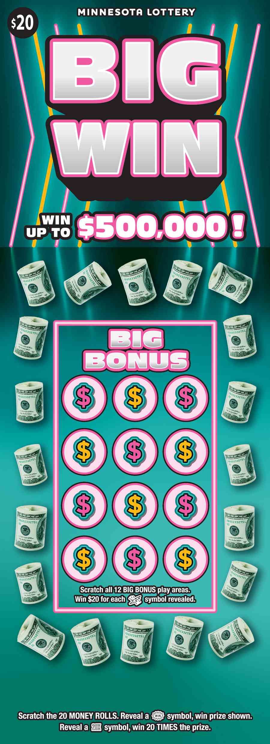 Big Win scratchcard - game number #2036 - front