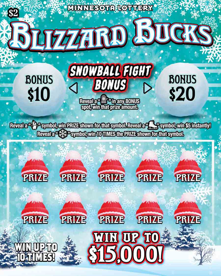 Blizzard Bucks scratchcard - game number #2067 - front