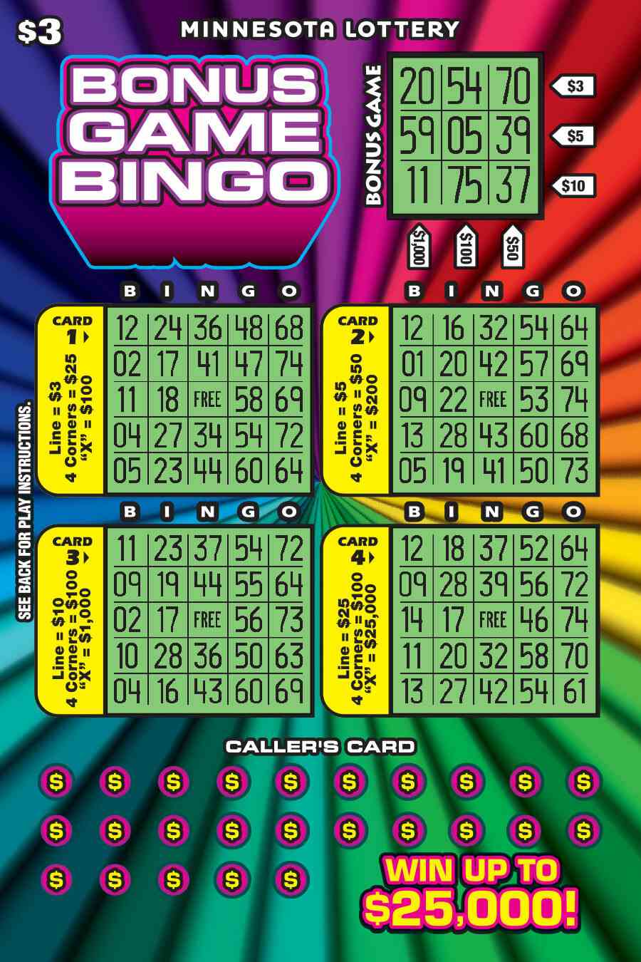 Bonus Game Bingo scratchcard - game number #2048 - front