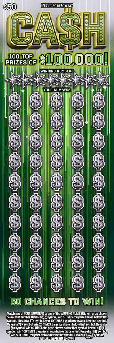 Ca$h scratchcard - game number #1876 - front