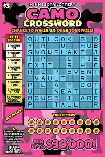 Camo Crossword scratchcard - game number #2045 - front