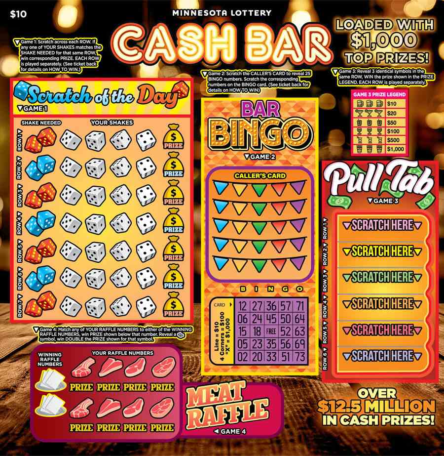 Cash Bar scratchcard - game number #2053 - front