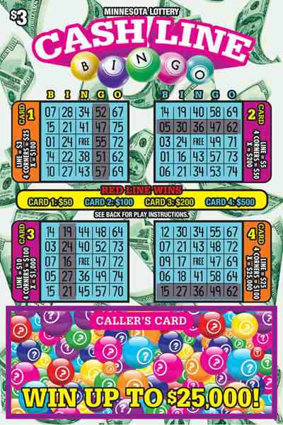 Cash Line Bingo scratchcard - game number #1988 - front