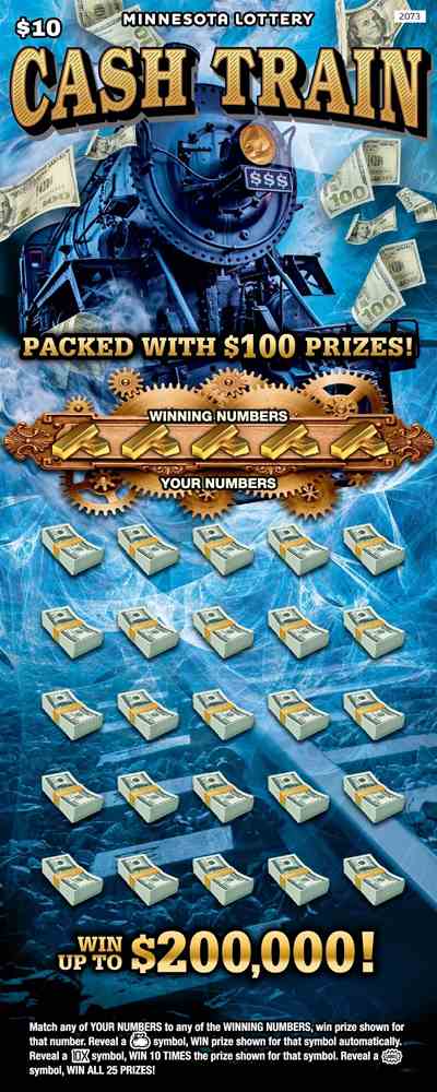 Cash Train scratchcard - game number #2073 - front