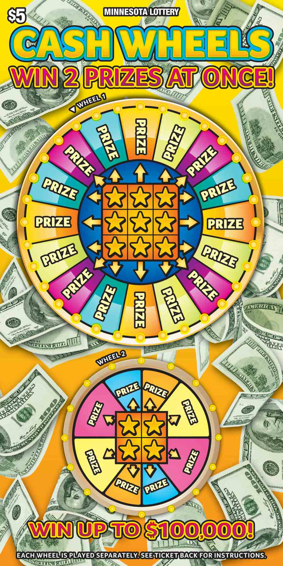 Cash Wheels scratchcard - game number #2000 - front