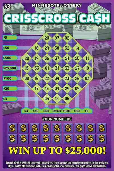 Crisscross Cash scratchcard - game number #2038 - front